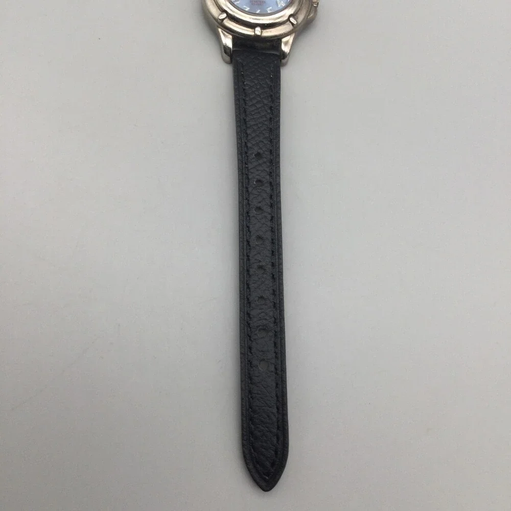 Guess Waterpro Womens Watch 28mm Blue Dial Black Leather 50M New Battery